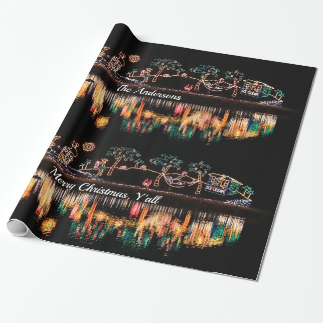 Christmas in the South Water Reflections Wrapping  Paper (Unrolled)