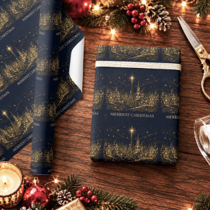 Christmas in the Stars Christmas Village Wrapping Paper