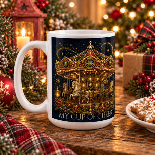 Christmas in the Stars   Horse Carousel Coffee Mug