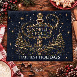 Christmas in the Stars North Pole Tea Towel