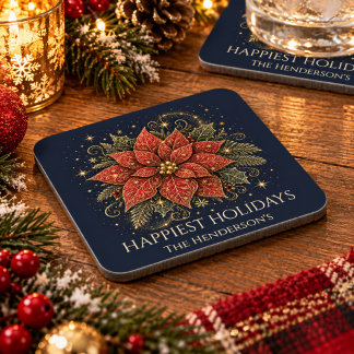 Christmas in the Stars | Poinsettia Coaster