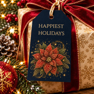 Christmas in the Stars | Poinsettia Gift Tags
