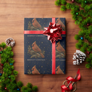 Christmas in the Stars   Red Cardinal Wrapping Paper