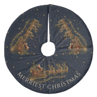 Christmas in the Stars | Santa's Sleigh Fleece Tree Skirt