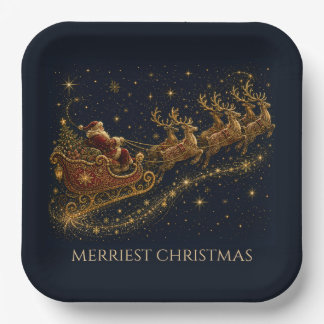 Christmas in the Stars | Santa's Sleigh Paper Plate