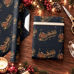 Christmas in the Stars Santa's Sleigh Wrapping Paper