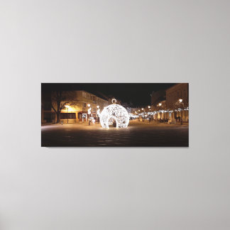Christmas in the town centre Esztergom Hungary. Canvas Print