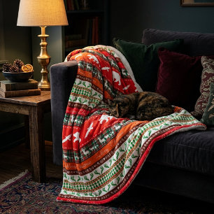 Christmas in the woods fleece blanket