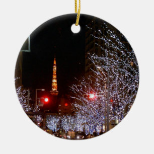 Christmas in Tokyo, Japan Ceramic Tree Decoration