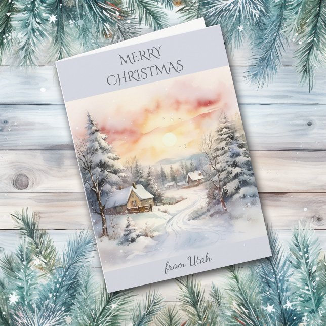 Christmas in Utah Winter Landscape Holiday Card (Creator Uploaded)