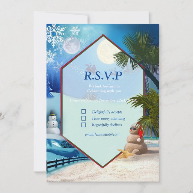 Christmas in Winter & Summer Collection Invitation (Front)