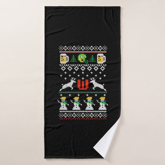 christmas in wisconsin t shirts bath towel (Bath Towel)