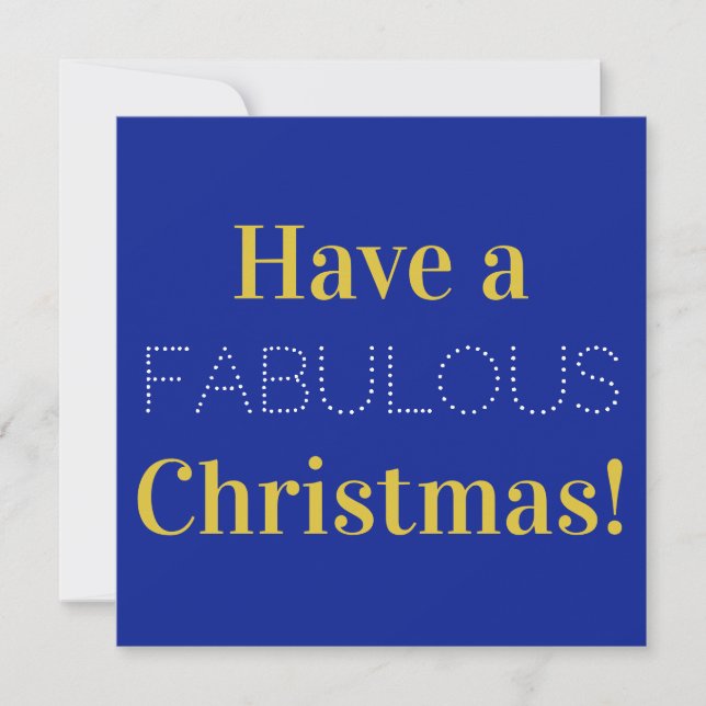 Christmas Indigo Blue Gold Tyopgraphy Photo Holiday Card (Front)