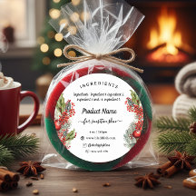 Christmas ingredient handmade product Label