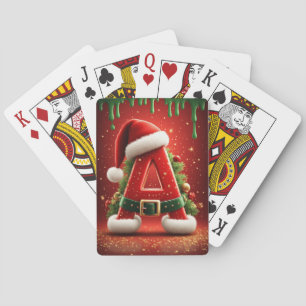 Christmas Initial A For Holiday Gifts Playing Cards