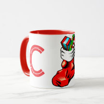 Christmas Initial Mug