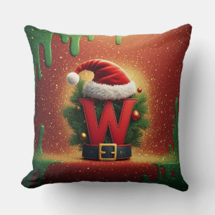 Christmas Initial W For Holiday Gifts Cushion