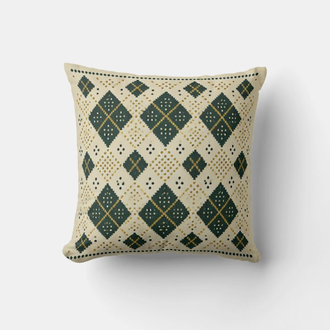 Christmas-inspired plaid cushion (Front)