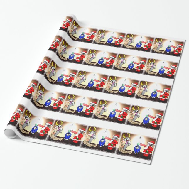 Christmas Interrogation Wrapping Paper (Unrolled)