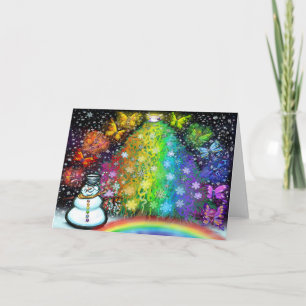 Christmas Interwoven Rainbow Party Card