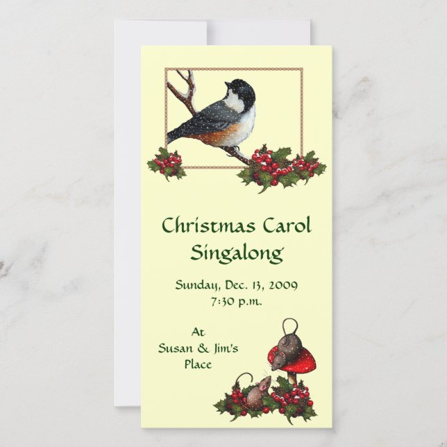 CHRISTMAS INVITATION: Chickadee: Carol Sing (Front)