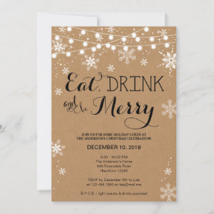 Christmas Invitation / Eat Drink & Be Merry Invite