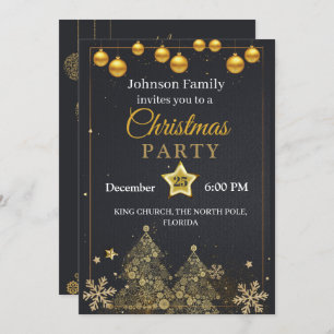 Christmas Invitation Gold Invitation