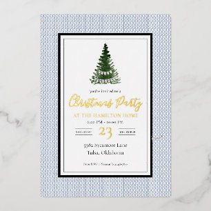 Christmas Invitation Navy Cottagecore