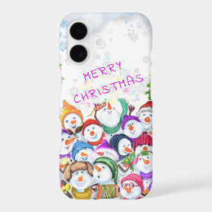 Christmas iPhone Case Happy Snowmans Party