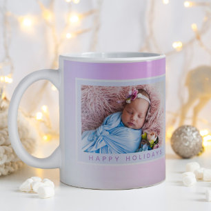 Christmas Iridescent Pastel Photo Happy Holiday Coffee Mug