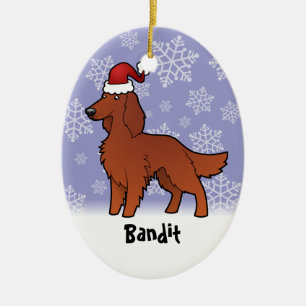 Christmas Irish / English / Gordon / R&W Setter Ceramic Tree Decoration