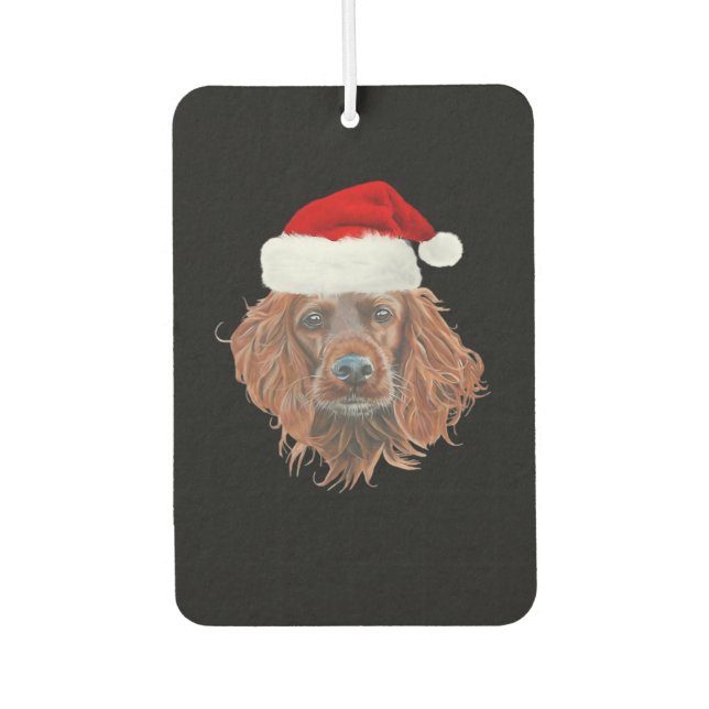 Christmas Irish Setter Classic T-Shirt Car Air Freshener (Front)