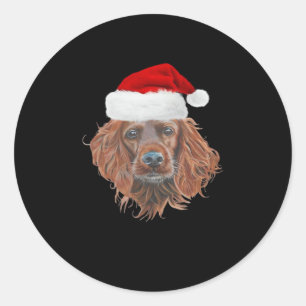 Christmas Irish Setter Classic T-Shirt Classic Round Sticker