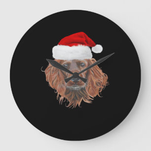 Christmas Irish Setter Classic T-Shirt Large Clock