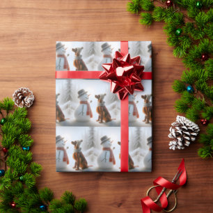Christmas Irish Setter With Snowman Wrapping Paper