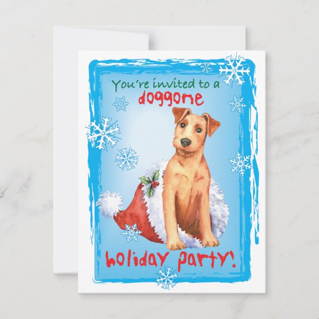 Christmas Irish Terrier Invitation (Front)