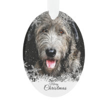 Christmas Irish Wolfhound Acrylic Ornament