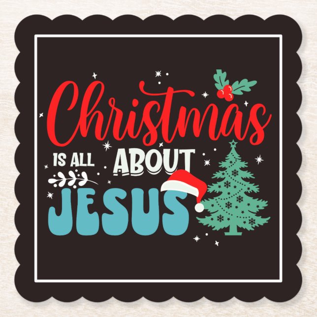 Christmas Is All About Jesus-43687 Paper Coaster (Front)