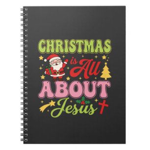 Christmas Is All About Jesus Retro Notebook