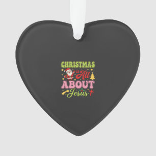 Christmas Is All About Jesus Retro Ornament
