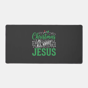 Christmas Is All About Jesus Typography Desk Mat