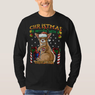 Christmas Is Better With A Chihuahua Cute Santa Cl T-Shirt