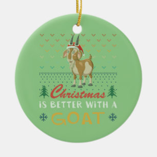 Christmas Is Better With A Goat Ugly Christmas Swe Ceramic Tree Decoration