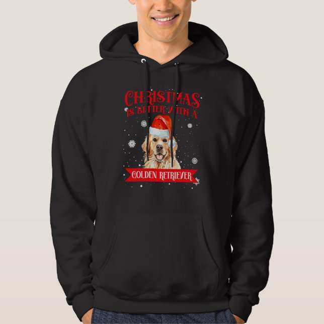 Christmas Is Better With A Golden Retriever Dog Hoodie (Front)