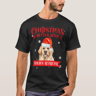 Christmas Is Better With A Golden Retriever Dog T-Shirt
