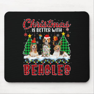 Christmas Is Better With Beagles Santa Elf Reindee Mouse Mat