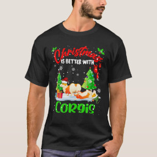 Christmas Is Better With Corgis Funny Santa Elf Co T-Shirt