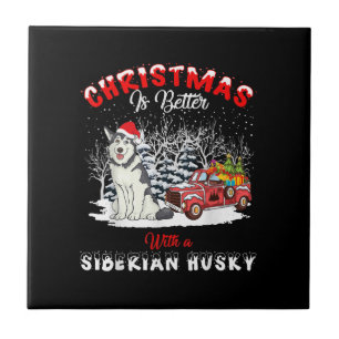 Christmas Is Better With Dog Husky Owner Gift Tile