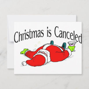 Christmas Is Cancelled Drunk Santa Holiday Card