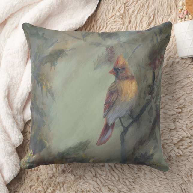"Christmas Is Coming" Cardinal Cushion (Blanket)